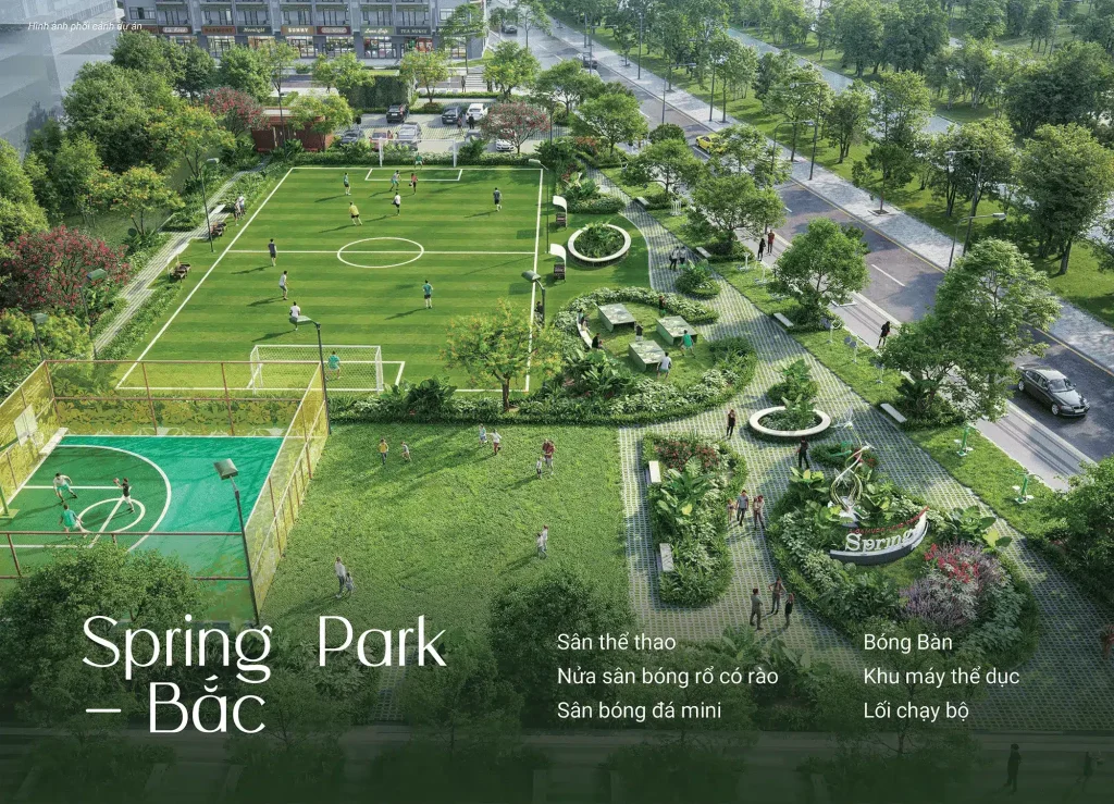 spring park bac khu the thao da nang voi san bong da bong ro bong ban va loi chay bo noi ren luyen suc khoe toan dien
